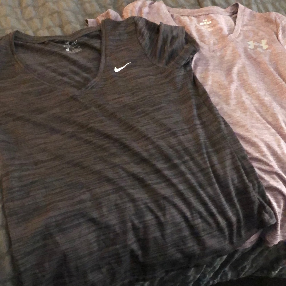 Nike and Under Armour V-Neck T-Shirts